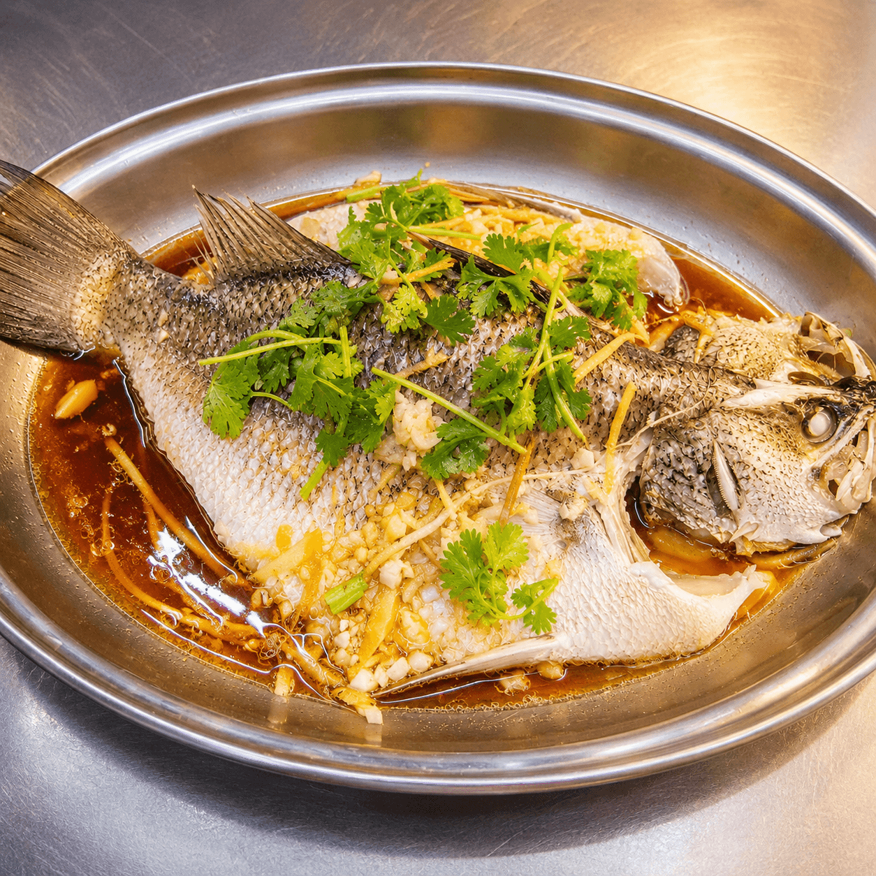 Steamed Seabass Fish